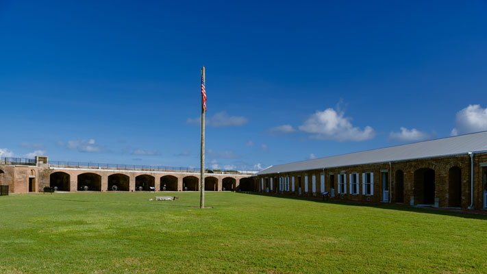 Photo of the courtyard at Fort Taylor