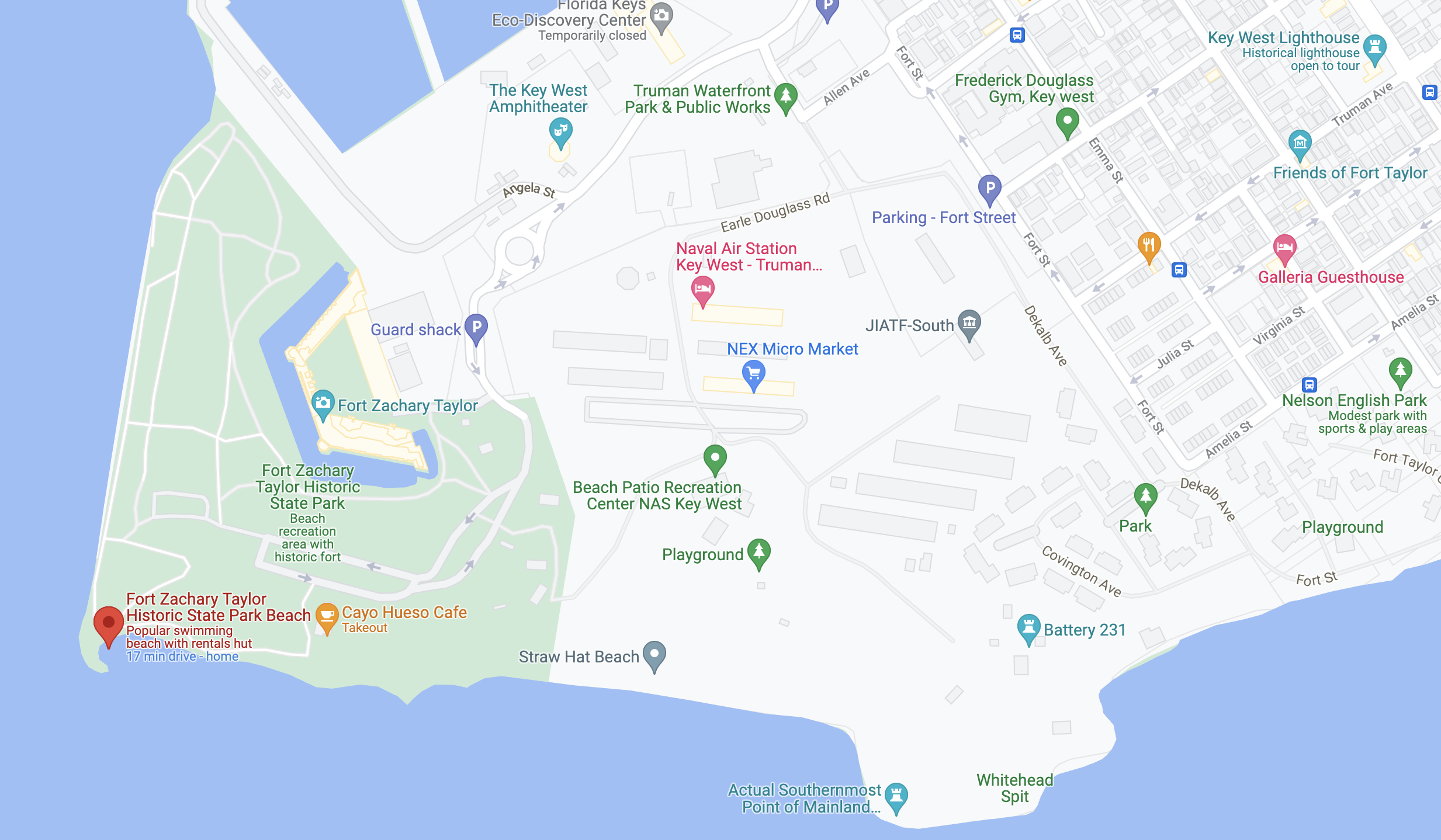 close up photo of fort zach park on google maps